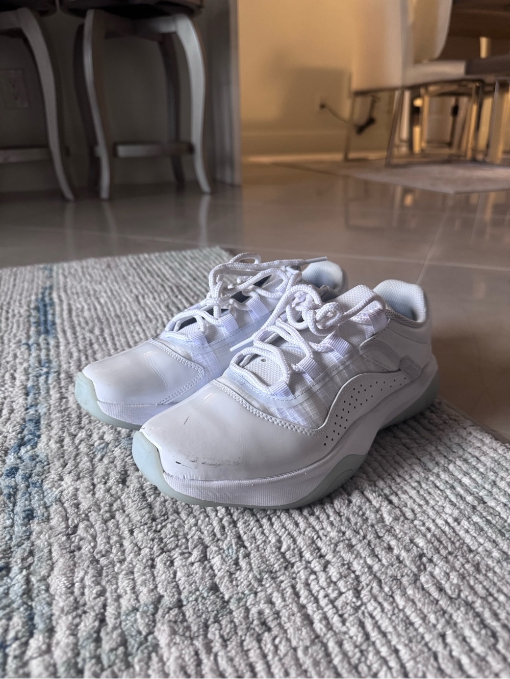 Puma White Kids Sneakers with Light Gray Accents